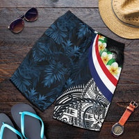 Polynesian Hawaii Men's Shorts - Hawaii Seal With Plumeria Style Black - Polynesian Pride