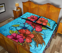 Hawaii Quilt Bed Set - Ocean Hibiscus Quilt Bed Set - Polynesian Pride