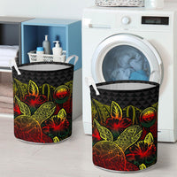 Federated States Of Micronesia Laundry Basket - Polynesian Turtle Hibiscus Reggae - Polynesian Pride