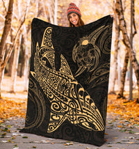 Shark Polynesian Blanket - Polynesian Tattoo Gold - Polynesian Pride