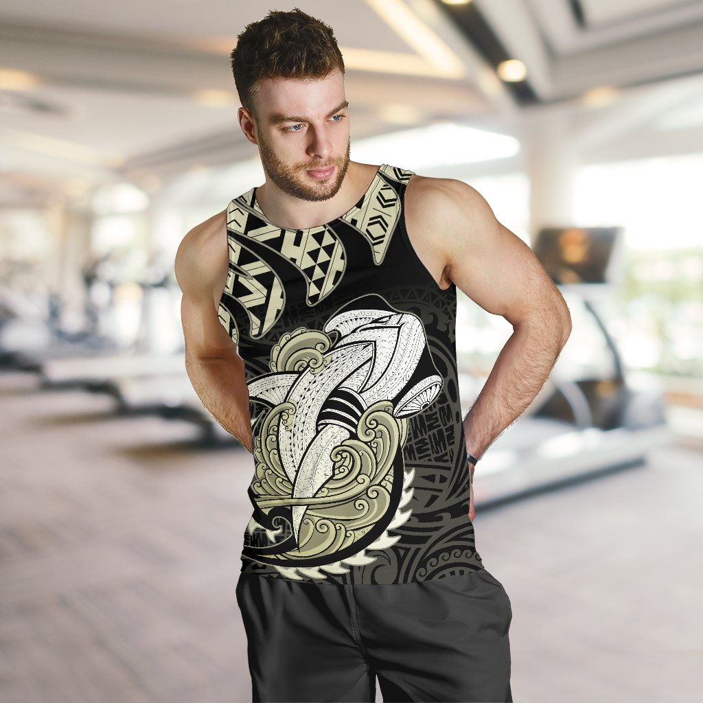 Hawaii Polynesian Aumakua Hammerhead Shark T Shirt Cloud Style Beige - Polynesian Pride