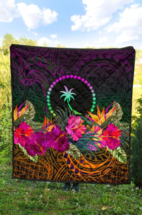 Chuuk Premium Quilt - Summer Hibiscus - Polynesian Pride