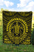 Hawaiian Kakau Honu Arc Yellow Polynesian Premium Quilt - Polynesian Pride