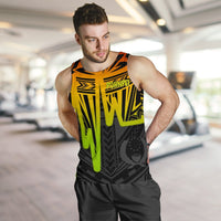 Pohnpei Men's Tank Top - Pohnpei Seal In Heartbeat Patterns Style (Reggae) Reggae - Polynesian Pride