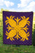 Hawaiian Premium Quilt Royal Pattern - Purple And Gold - A2 Style - Polynesian Pride