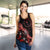 Chuuk Polynesian Women Tank Top - Turtle With Blooming Hibiscus Red - Polynesian Pride