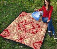 Polynesian Premium Quilt Red And Yellow - Polynesian Pride