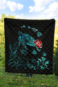 Hawaii Ohana Honu Paua Shell Premium Quilt - Polynesian Pride