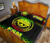 Federated States of Micronesia Quilt Bed Set - Federated States of Micronesia Seal Fog Style Reggae Version - Polynesian Pride