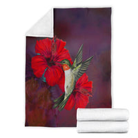 Hawaii Hibiscus And Bird Premium Blanket - Polynesian Pride