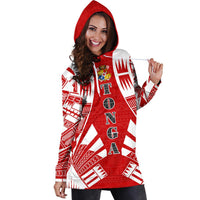 Tonga Hoodie Dress - Polynesian Tattoo Flag - Polynesian Pride