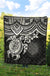 Northern Mariana Islands Polynesian Premium Quilt - Northern Mariana Islands Seal & White Turtle Hibiscus - Polynesian Pride