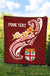 Fiji Custom Personalised Premium Quilt - Fiji Seal Polynesian Patterns Plumeria (Red) - Polynesian Pride
