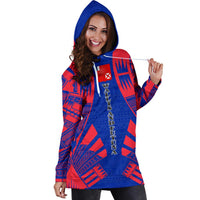 Wallis And Futuna Hoodie Dress - Polynesian Tattoo Flag - Polynesian Pride