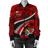 Tonga Polynesian Shark Tattoo Women'S Bomber Jacket - Polynesian Pride
