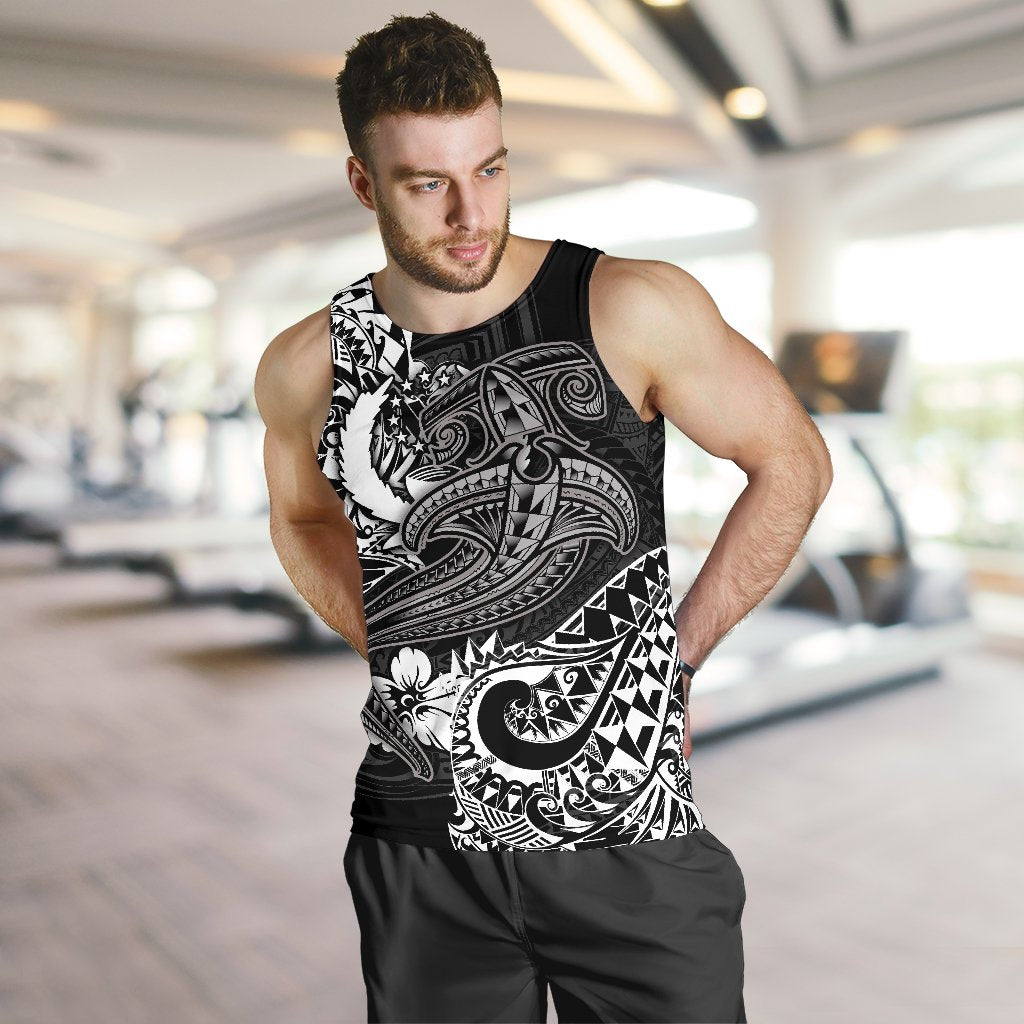Pohnpei Men's Tank Top - White Shark Polynesian Tattoo - Polynesian Pride