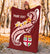 Fiji Custom Personalised Premium Blanket - Fiji Seal Polynesian Patterns Plumeria (Red) - Polynesian Pride