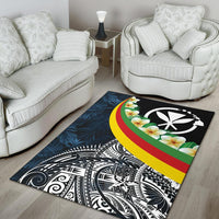 Polynesian Hawaii Area Rug - Kanaka Maoli With Plumeria Style - Polynesian Pride