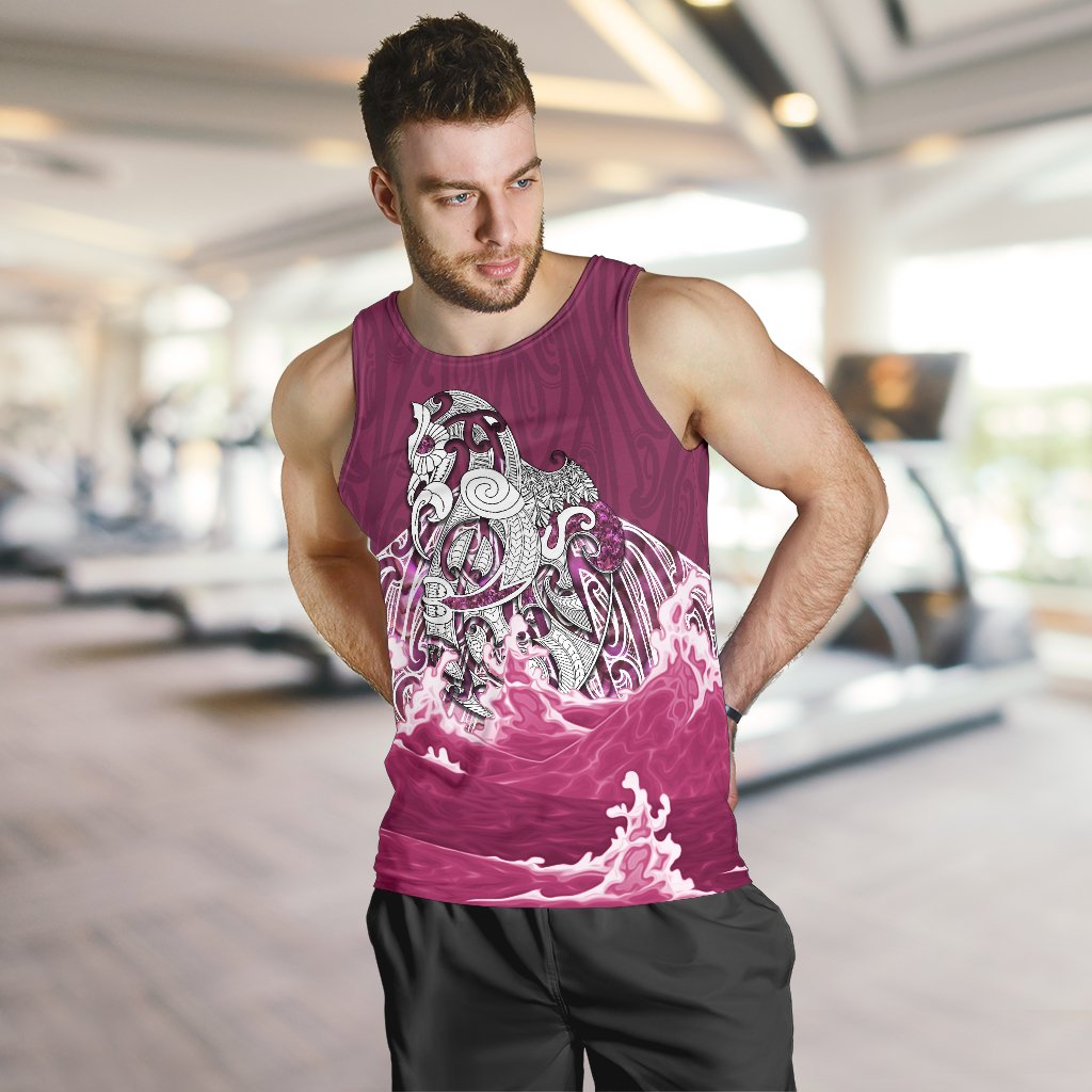 Maori Manaia The Blue Sea Men'S Tank Top, Pink - Polynesian Pride