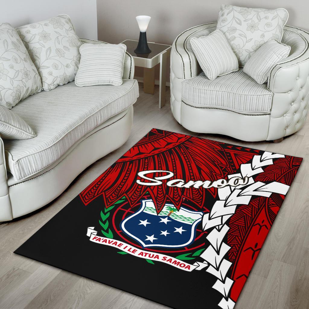 Samoa Polynesian Are Rug - Tribal Wave Tattoo Flag Color - Polynesian Pride