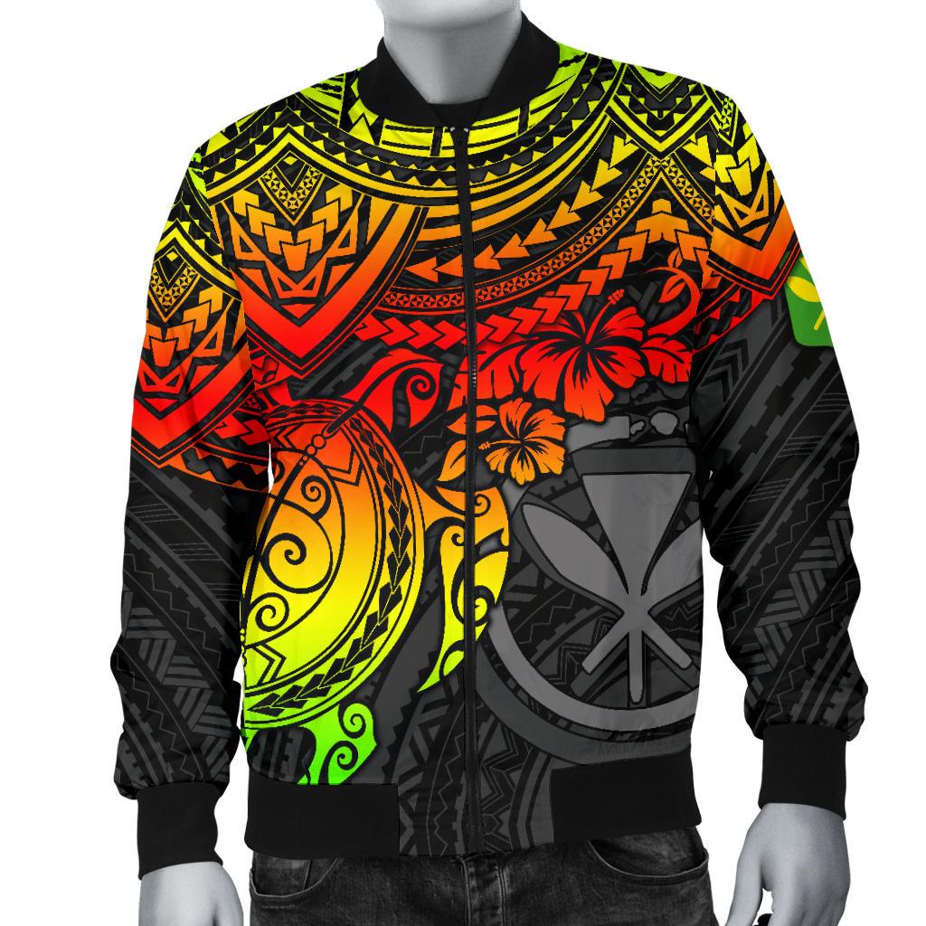 Polynesian Hawaii Bomber Jacket (Men) - Reggae Turtle - Polynesian Pride