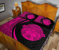 Hawaii Polynesian Pele Kanaka Quilt Bed Set Circle Style Pink - Polynesian Pride