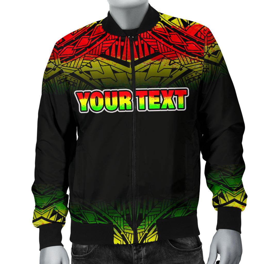 Turtle Custom Personalised Men's Bomber Jacket - Fog Reggae Style - Polynesian Pride