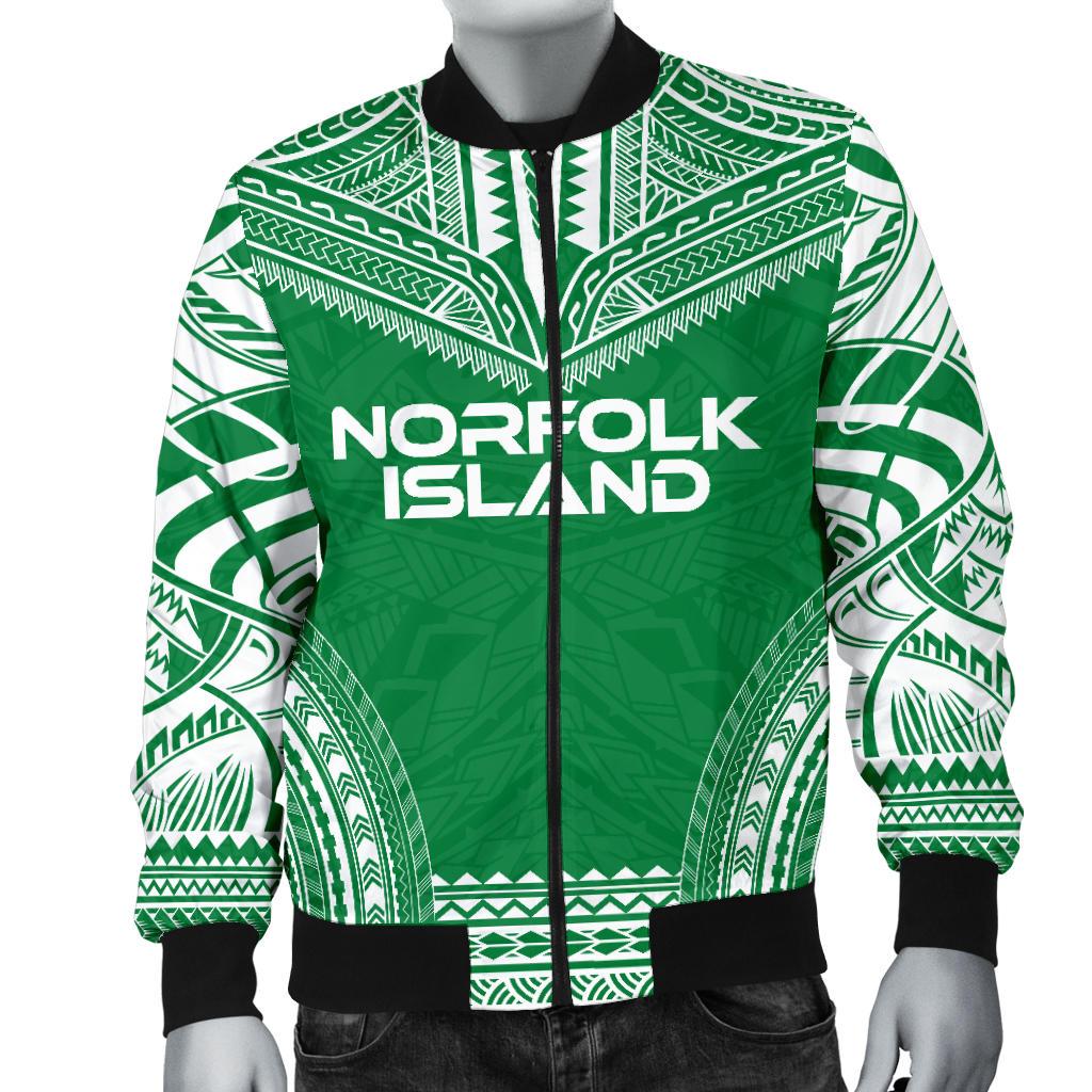 Norfolk Island Flag Polynesian Chief Men's Bomber Jacket - Polynesian Pride