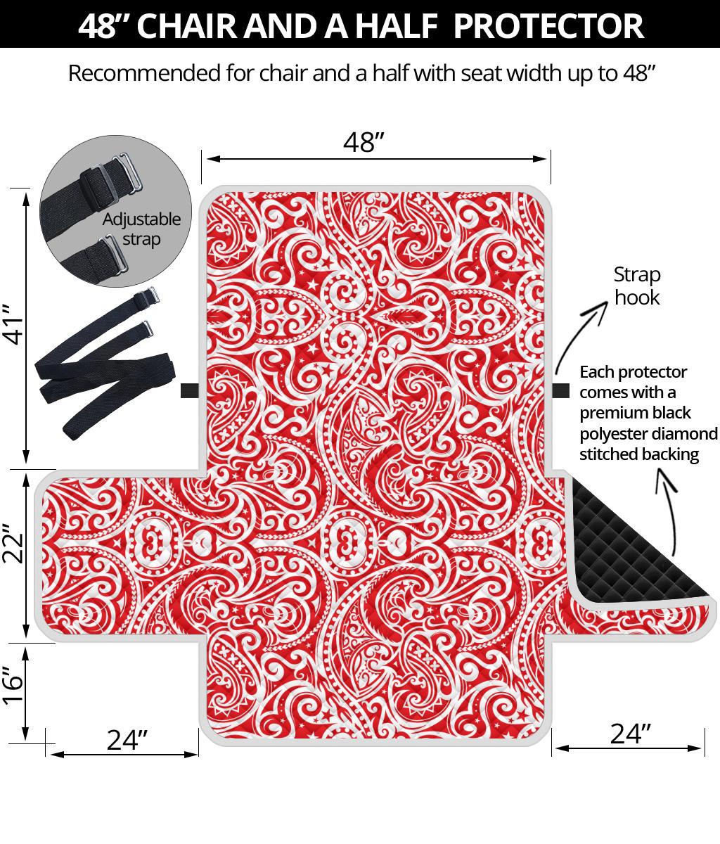Tonga Chair Sofa Protector - Red Color Patterns - Polynesian Pride