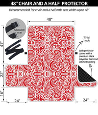 Tonga Chair Sofa Protector - Red Color Patterns - Polynesian Pride