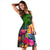 Tahiti Midi Dress - Turtle Plumeria Banana Leaf - Polynesian Pride