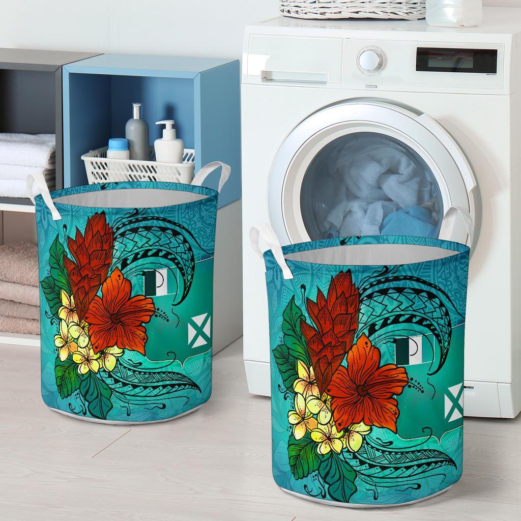 Wallis and Futuna Laundry Basket - Tropical Flowers Style - Polynesian Pride