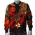 Tahiti Polynesian Men's Bomber Jacket - Plumeria Flowers And Waves - Polynesian Pride