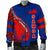 Samoa Men's Bomber Jacket - Rugby Ball Fire - Polynesian Pride
