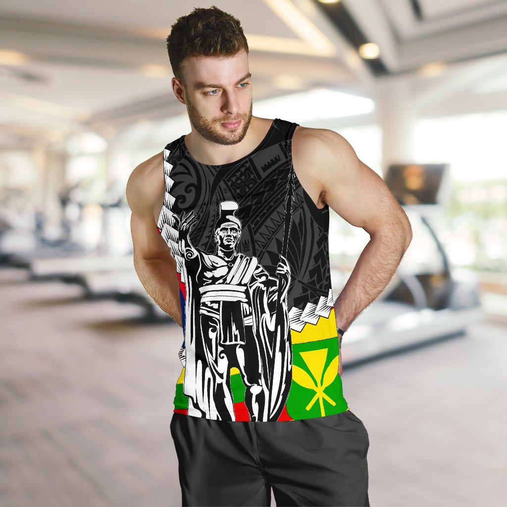 Hawaii Two Flag Kanaka Maoli King Polynesian Men's Tank Top - Polynesian Pride