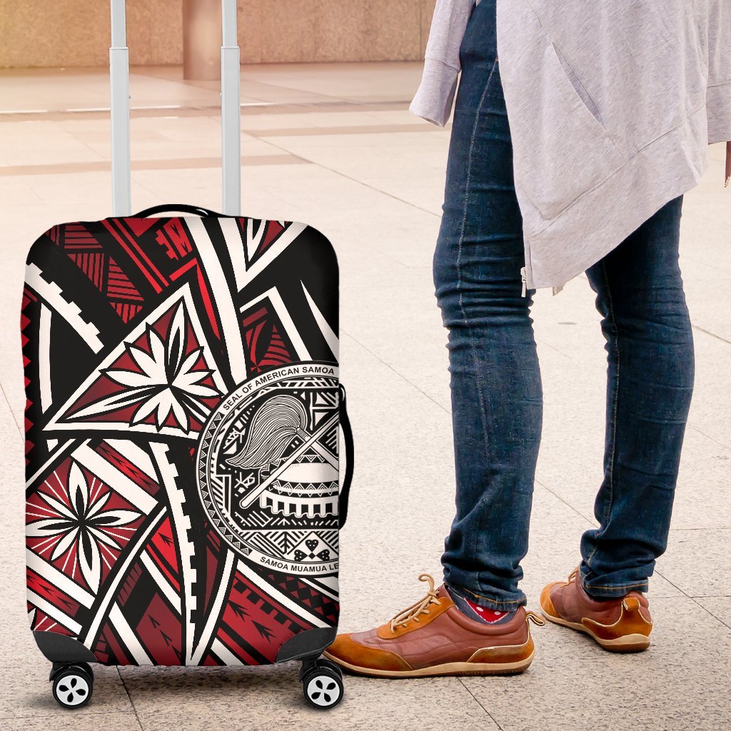 American Samoa Luggage Covers - Tribal Flower Special Pattern Red Color Red - Polynesian Pride