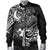 Pohnpei Men's Bomber Jacket - White Shark Polynesian Tattoo - Polynesian Pride