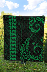 Hawaii Kakau Green Polynesian Premium Quilt - Polynesian Pride