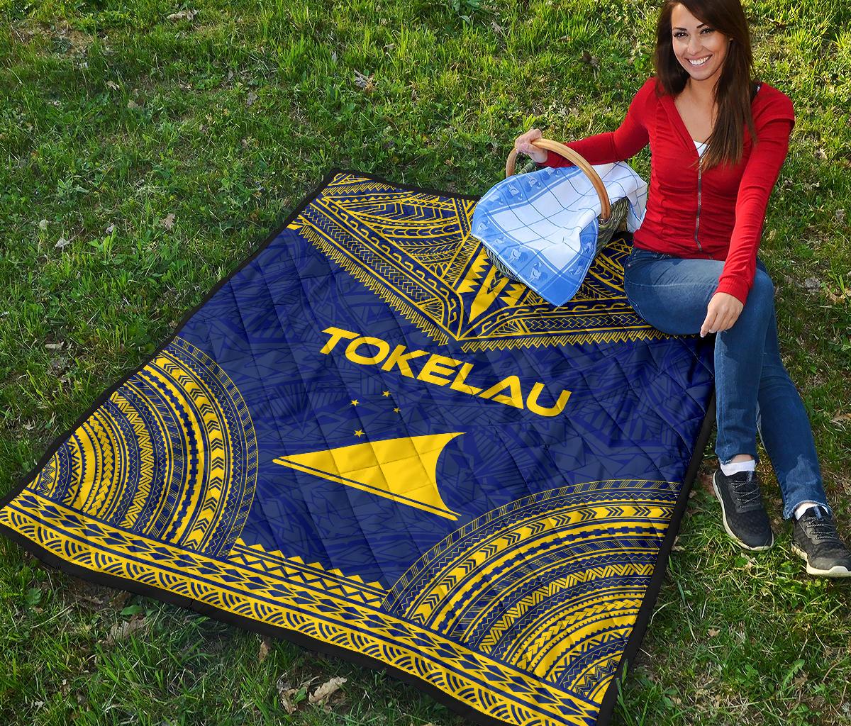 Tokelau Premium Quilt - Tokelau Flag Polynesian Chief BLue Version - Polynesian Pride