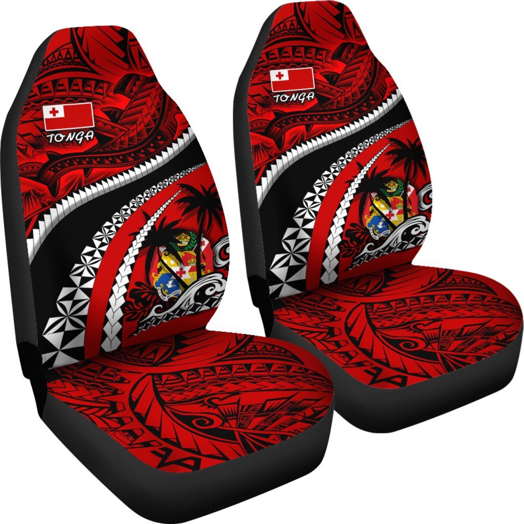 Tonga Polynesian Shark Tattoo Car Seat Covers Universal Fit Black - Polynesian Pride