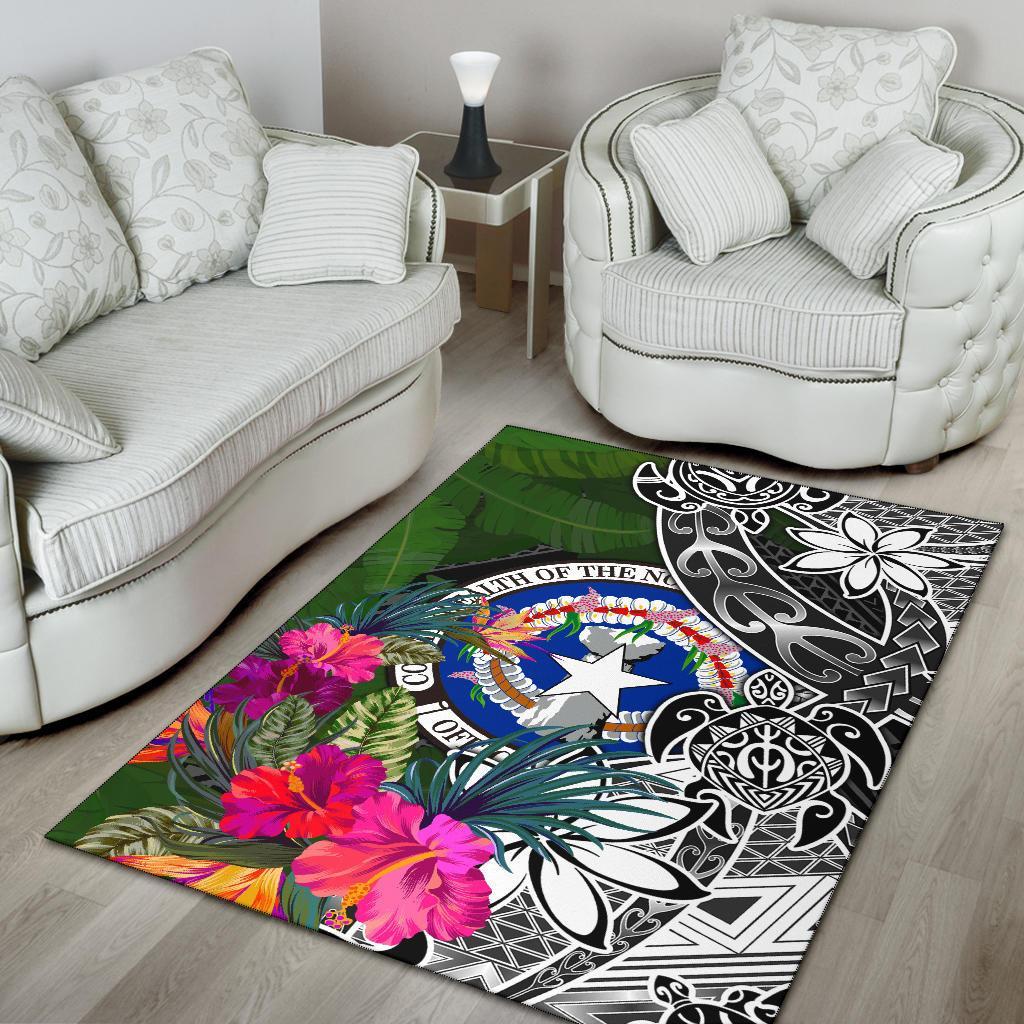 Northern Mriana Islands Area Rug - Turtle Plumeria Banana Leaf - Polynesian Pride