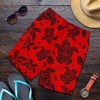 Polynesian Turtle Palm And Sea Pebbles Red Men's Short - Polynesian Pride