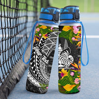 New Caledonia Custom Personalised Hydro Tracking Bottle - Seal Spiral Polynesian Patterns - Polynesian Pride