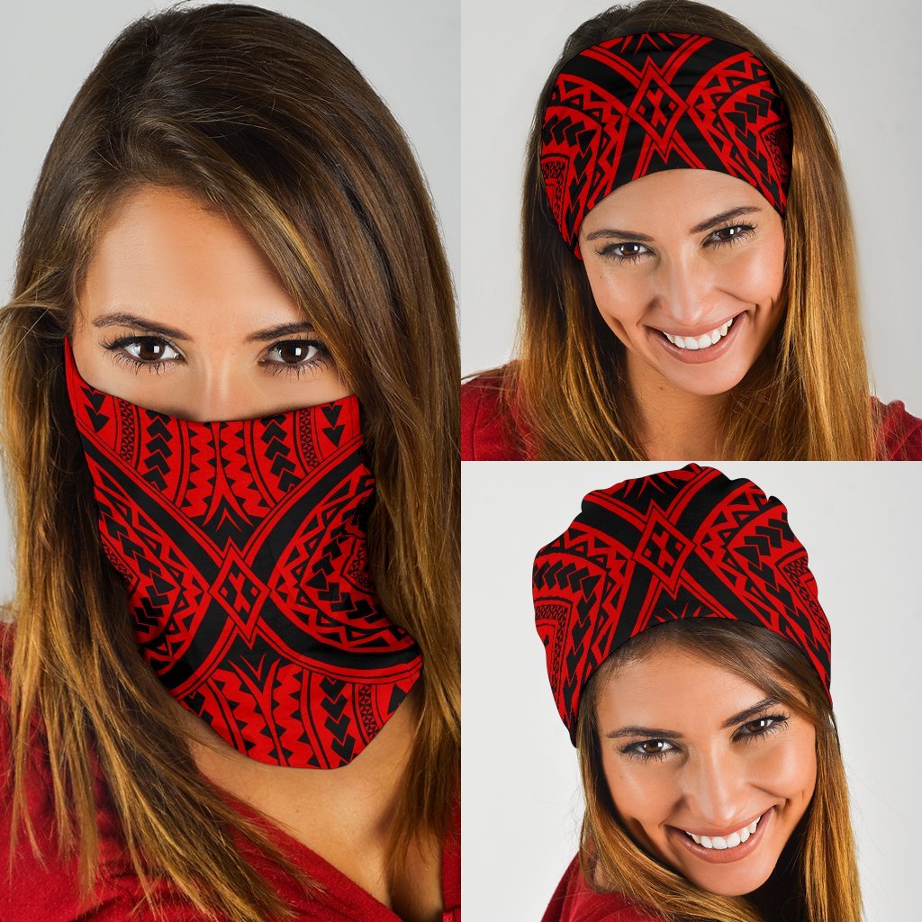 Polynesian Tradition Red Bandana 3 - Pack Red One Size - Polynesian Pride
