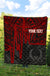 Pohnpei Personalised Premium Quilt - Pohnpei Seal In Heartbeat Patterns Style (Red) - Polynesian Pride