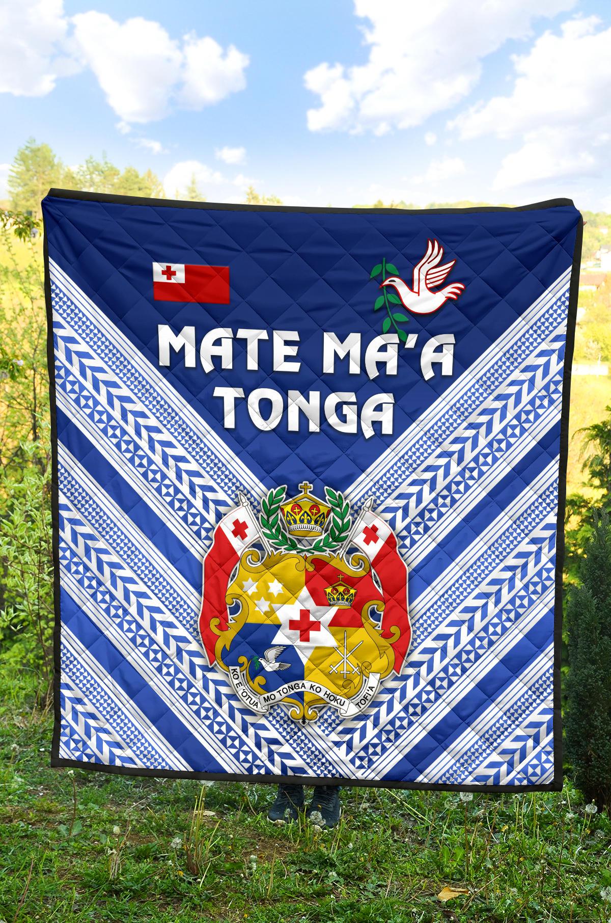 Mate Ma'a Tonga Rugby Premium Quilt Polynesian Creative Style - Blue - Polynesian Pride
