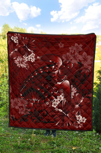 Hawaii Quilt - Hawaii Turtle Magenta Premium Quilt - Polynesian Pride
