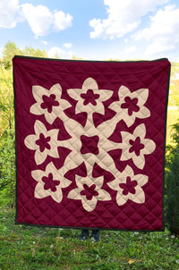 Hawaiian Premium Quilt Royal Pattern - Pink - A1 Style - Polynesian Pride