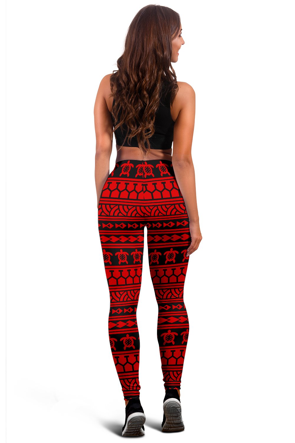 Polynesian Tattoo Tribal Red Hawaii Women's Leggings AH - Polynesian Pride