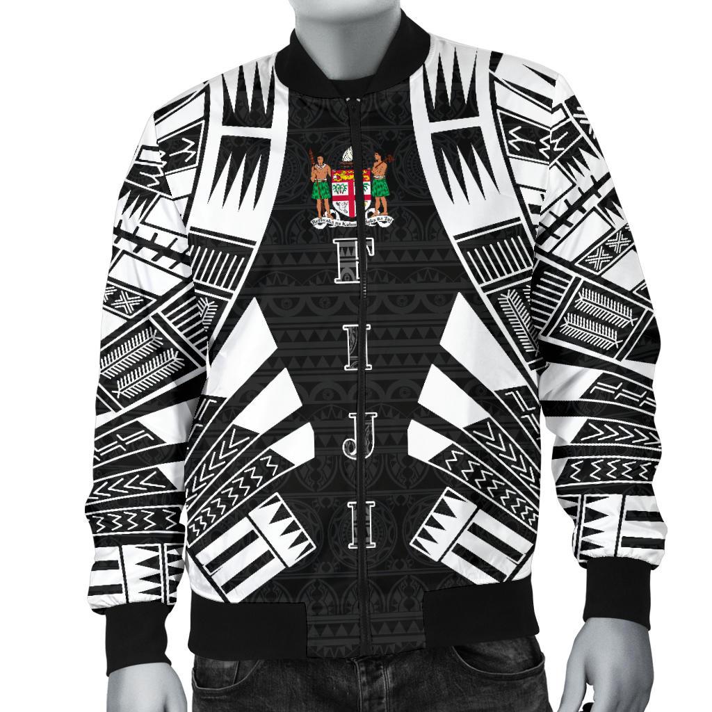 Fiji Men Bomber Jackets - Polynesian Tattoo Black - Polynesian Pride